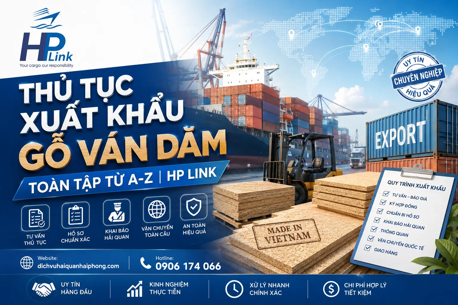 THỦ TỤC XUẤT KHẨU GỖ VÁN DĂM – TOÀN TẬP TỪ A-Z | HP LINK