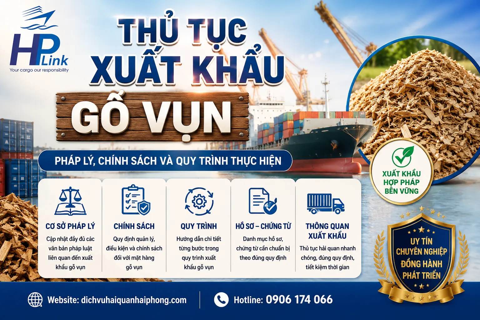 THỦ TỤC XUẤT KHẨU GỖ VỤN – PHÁP LÝ, CHÍNH SÁCH VÀ QUY TRÌNH THỰC HIỆN
