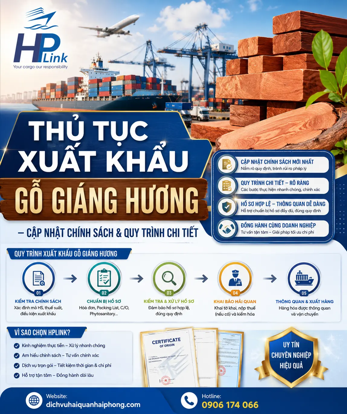 THỦ TỤC XUẤT KHẨU GỖ GIÁNG HƯƠNG – CẬP NHẬT CHÍNH SÁCH & QUY TRÌNH CHI TIẾT