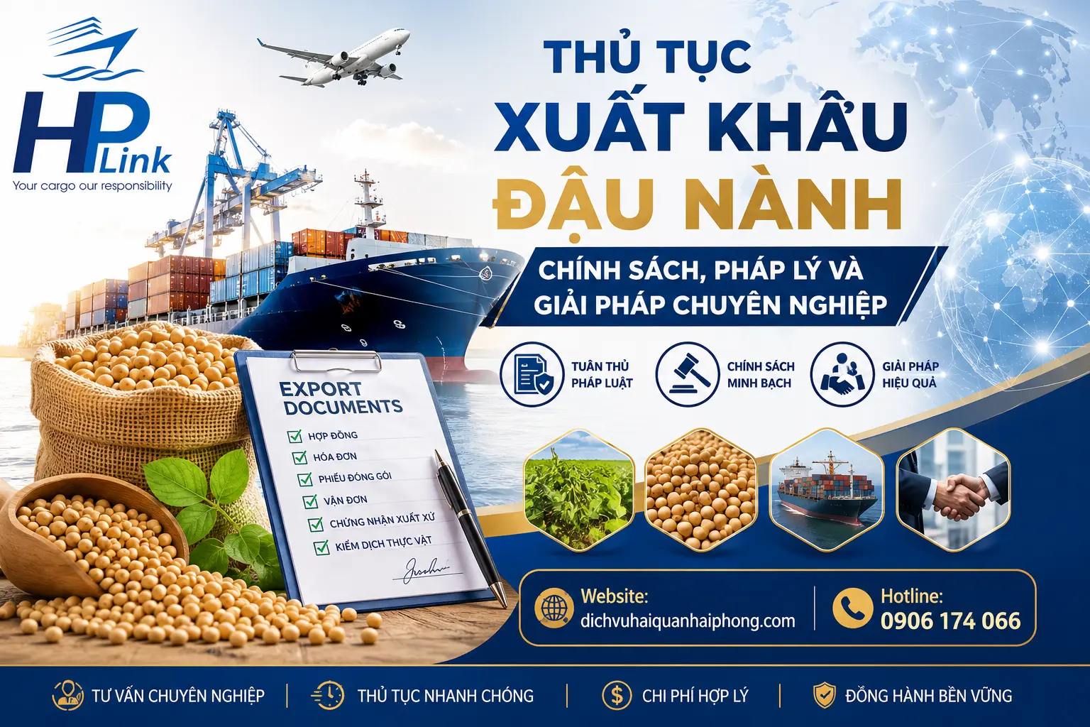 THỦ TỤC XUẤT KHẨU ĐẬU NÀNH – CHÍNH SÁCH, PHÁP LÝ VÀ GIẢI PHÁP CHUYÊN NGHIỆP