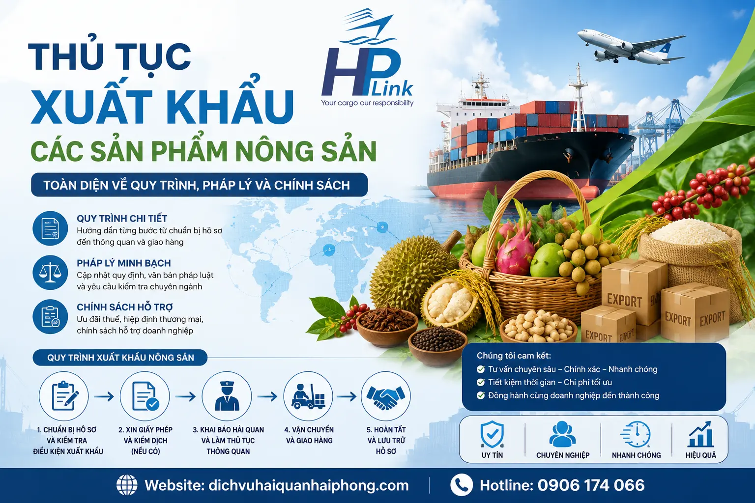 THỦ TỤC XUẤT KHẨU CÁC SẢN PHẨM NÔNG SẢN – TOÀN DIỆN VỀ QUY TRÌNH, PHÁP LÝ VÀ CHÍNH SÁCH