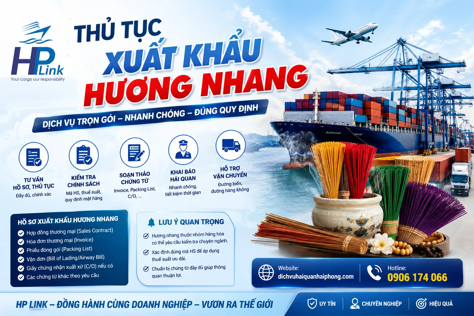 THỦ TỤC XUẤT KHẨU HƯƠNG NHANG