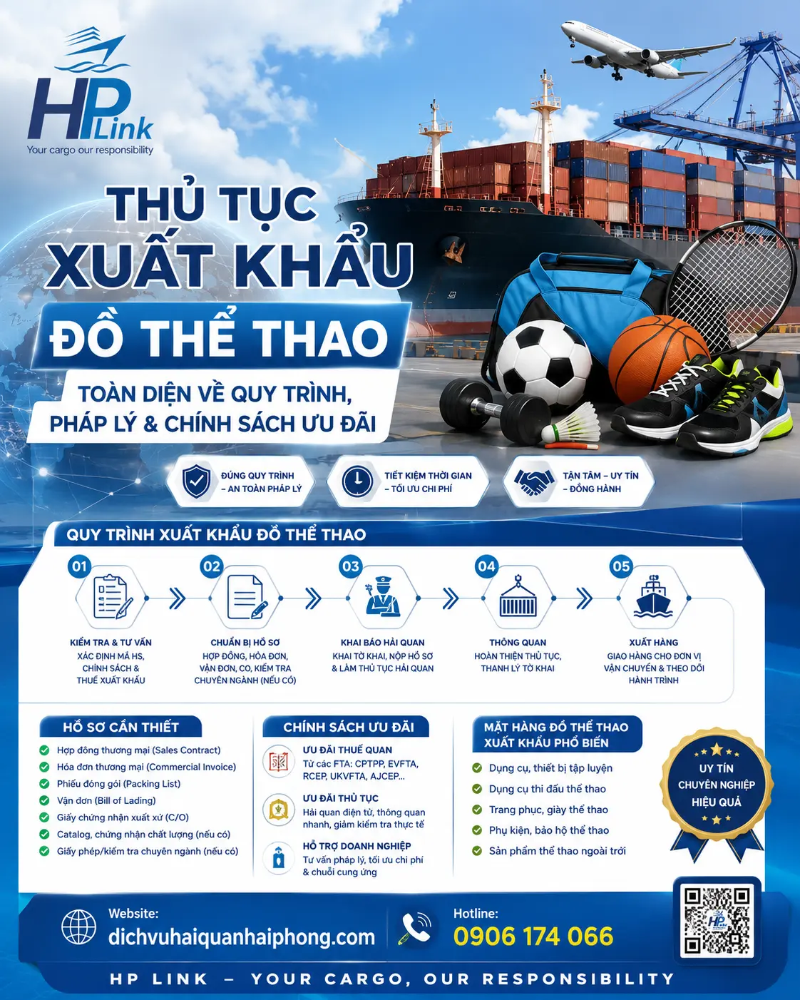 THỦ TỤC XUẤT KHẨU ĐỒ THỂ THAO – TOÀN DIỆN VỀ QUY TRÌNH, PHÁP LÝ & CHÍNH SÁCH ƯU ĐÃI