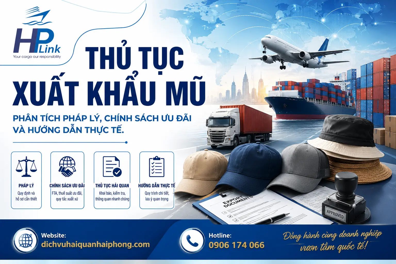 THỦ TỤC XUẤT KHẨU MŨ – PHÂN TÍCH PHÁP LÝ, CHÍNH SÁCH ƯU ĐÃI VÀ HƯỚNG DẪN THỰC TẾ