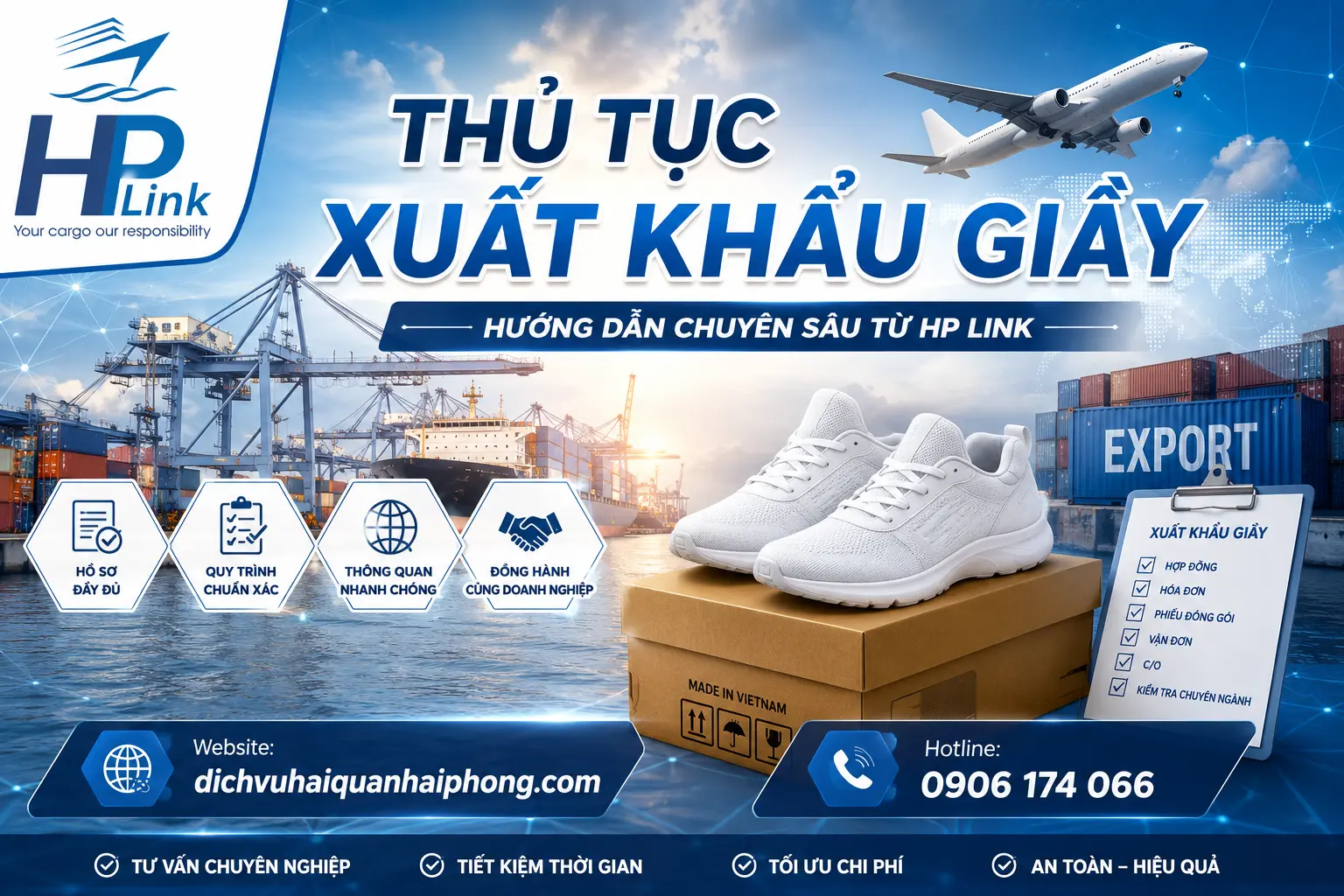 THỦ TỤC XUẤT KHẨU GIẦY – HƯỚNG DẪN CHUYÊN SÂU TỪ HP LINK
