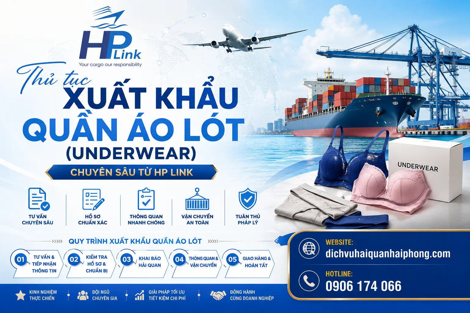 Thủ tục xuất khẩu Quần áo lót (Underwear) — Chuyên sâu từ HP LINK