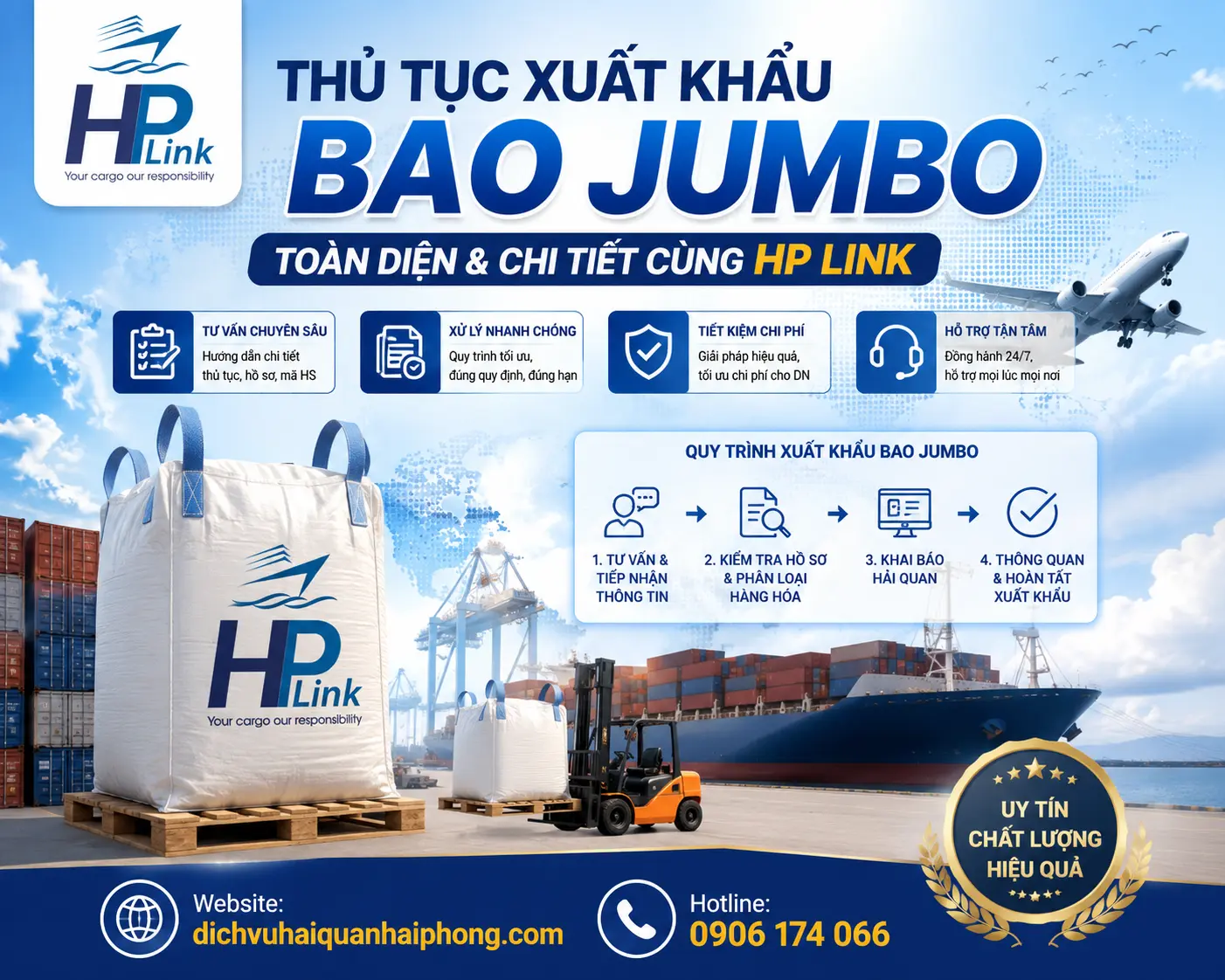 Thủ tục xuất khẩu BAO JUMBO – Toàn diện & Chi tiết cùng HP LINK