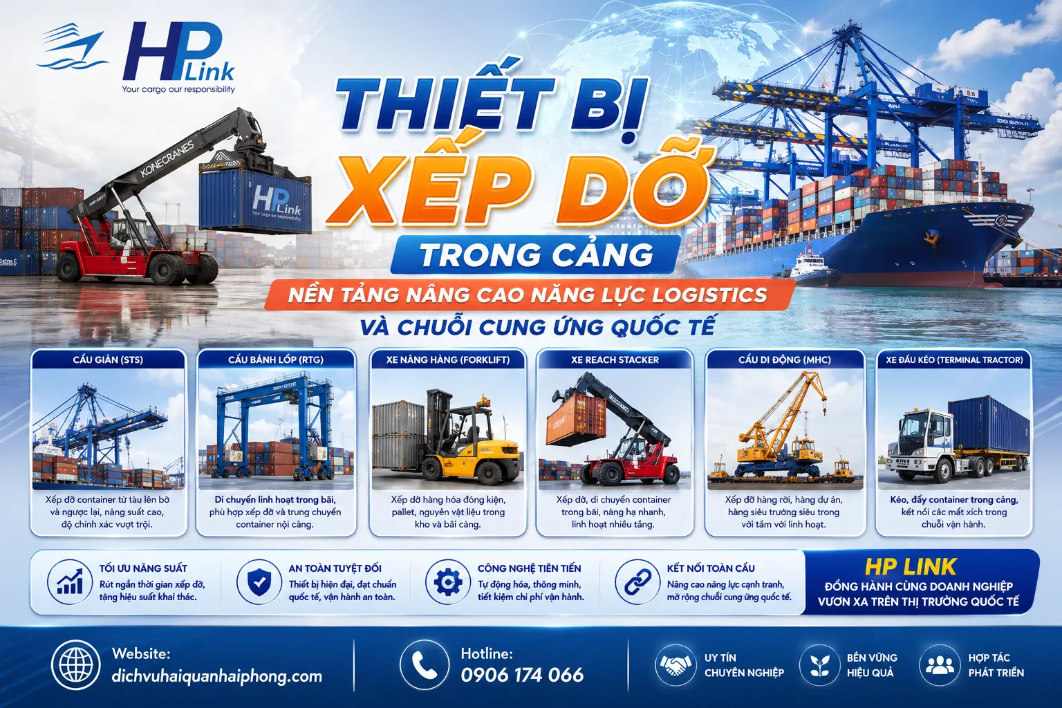 Thiết bị xếp dỡ trong cảng – Nền tảng nâng cao năng lực logistics và chuỗi cung ứng quốc tế