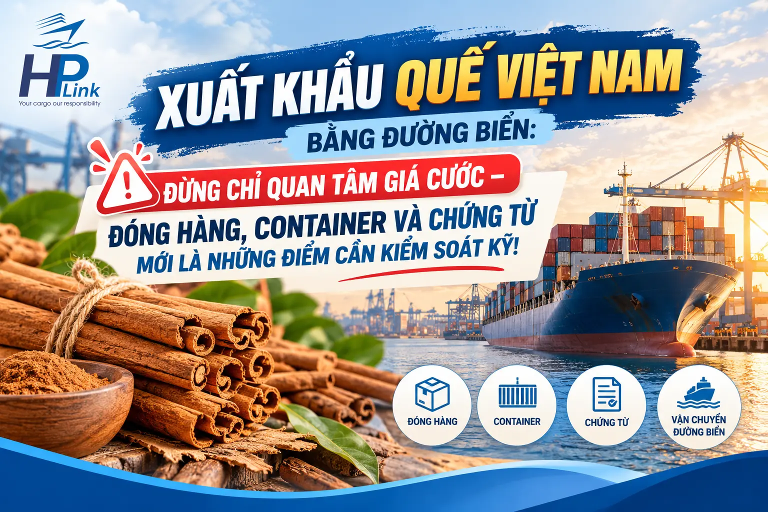 XUẤT KHẨU QUẾ VIỆT NAM BẰNG ĐƯỜNG BIỂN: ĐỪNG CHỈ QUAN TÂM GIÁ CƯỚC – ĐÓNG HÀNG, CONTAINER VÀ CHỨNG TỪ MỚI LÀ NHỮNG ĐIỂM CẦN KIỂM SOÁT KỸ!